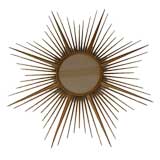 Chaty Vallauris Brass Sunburst Mirror, French C 1950's