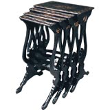 Chinese Nest of 4 Black Lacquer Tables. C 1830