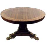 Regency rosewood and marquetry center table. C 1810