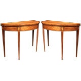 PAIR George III Mahogany Card Tables. C1790