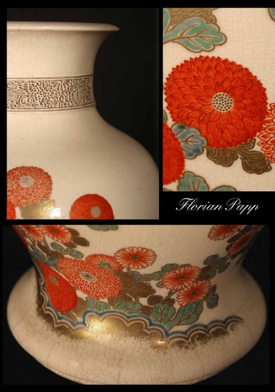 Meiji Period Ceramic Vase For Sale 2