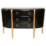 Michel Dufet French Art Deco Demilune Bombe Chest