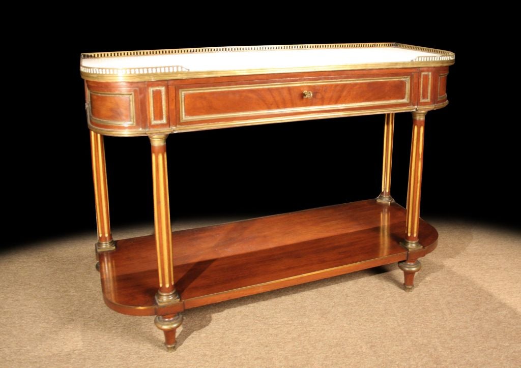 Jansen Mahogany Marble Top Console Table