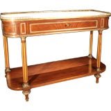 Vintage Jansen Mahogany Marble Top Console Table
