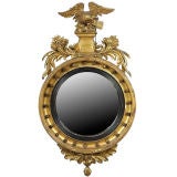 Antique Regency Carved Giltwood And Ebonized Glass Mirror