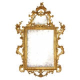 Italian Rococo Giltwood Mirror. Mid 18th C