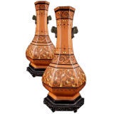 Grand Pair of Lacquer Vases in Style of Dresser, circa 1880