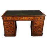 Victorian Walnut Pedestal Desk, Circa 1860