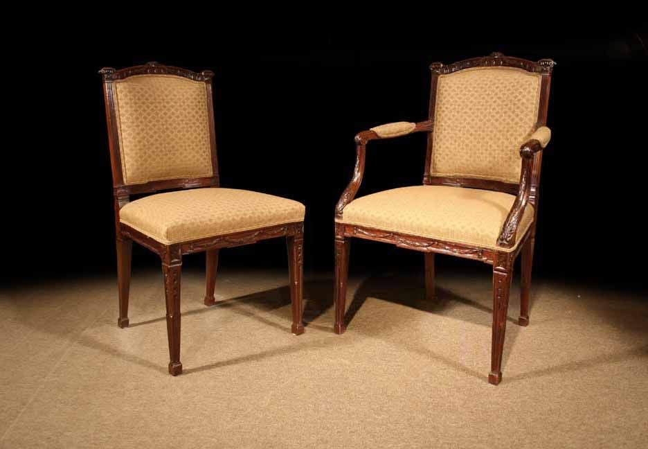 Rare Set of 14 Neoclassical Dining Chairs, Dutch, circa 1780