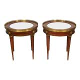 Pair Jansen Neoclassical Bouillotte Tables. Mid 20th Century