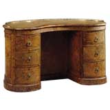 Victorian Walnut Kidney-Shaped Desk. Circa 1850