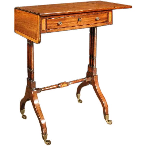 George III Inlaid Mahogany Table, circa 1800 For Sale
