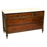Antique Louis XVI Brass Mounted Mahogany Commode. Late 18th C