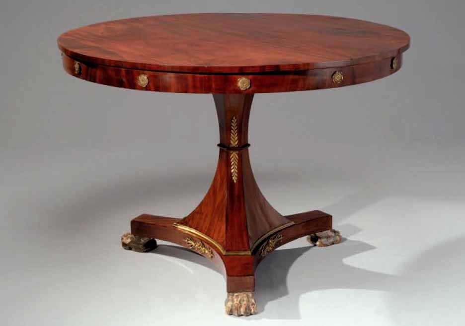 Neoclassical Mahogany Center Table. French C1800-10