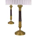 Antique PAIR Louis Philippe Candlestick Lamps. C1830-40