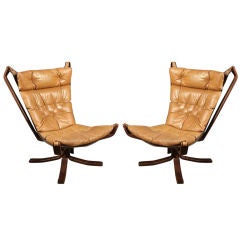 Vintage PAIR "Falcon" Chairs by Sigurd Ressell. Norwegian Circa 1970