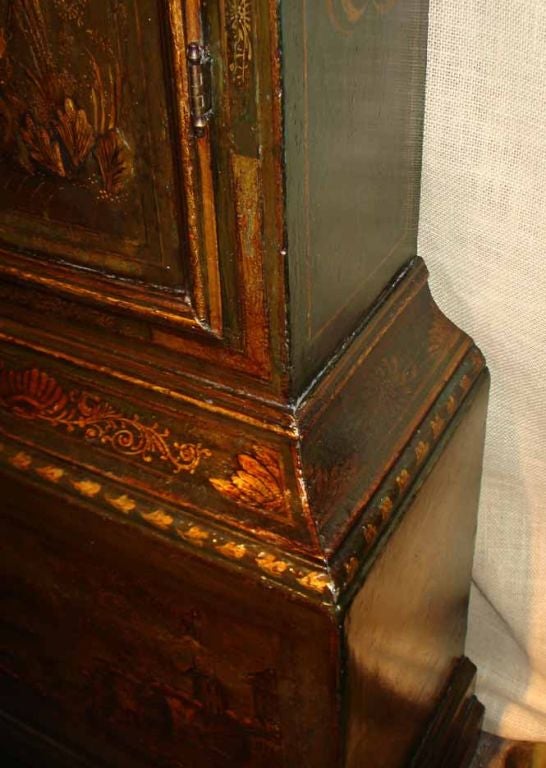 18th Century and Earlier George II Green Lacquer Clock, J. Monkhouse, C. 1750