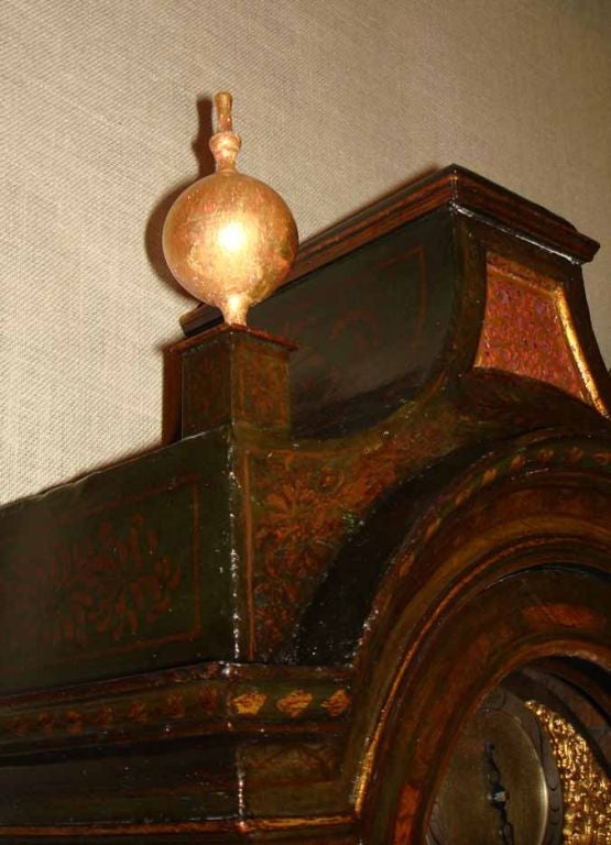 George II Green Lacquer Clock, J. Monkhouse, C. 1750 3