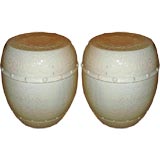 PAIR Celadon Chinese Garden Stools. Early 20th C