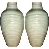 PAIR Chinese Celadon Covered Vases. 20th C
