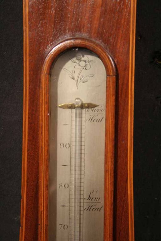 George III Mahogany Wheel Barometer, circa 1800 In Good Condition For Sale In New York, NY