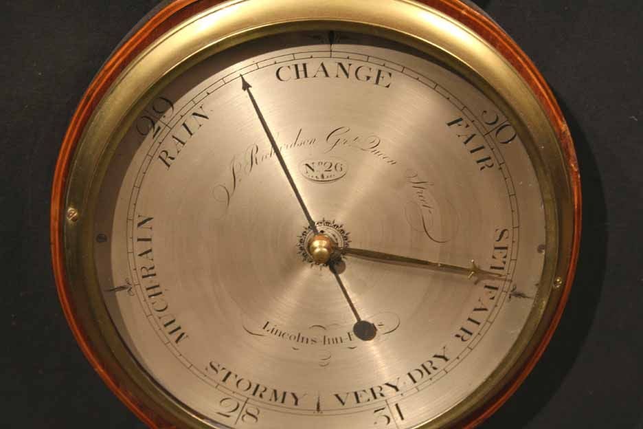 Wood George III Mahogany Wheel Barometer, circa 1800 For Sale