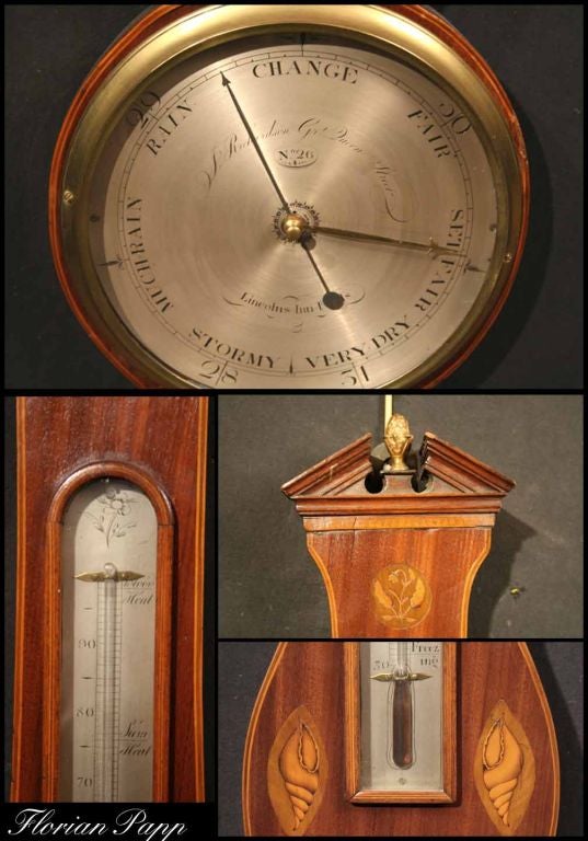 George III Mahogany Wheel Barometer, circa 1800 For Sale 1