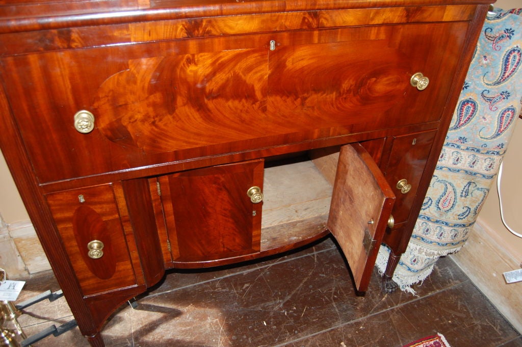 19th Century Rare Federal Mahogany Paw Foot Sideboard For Sale