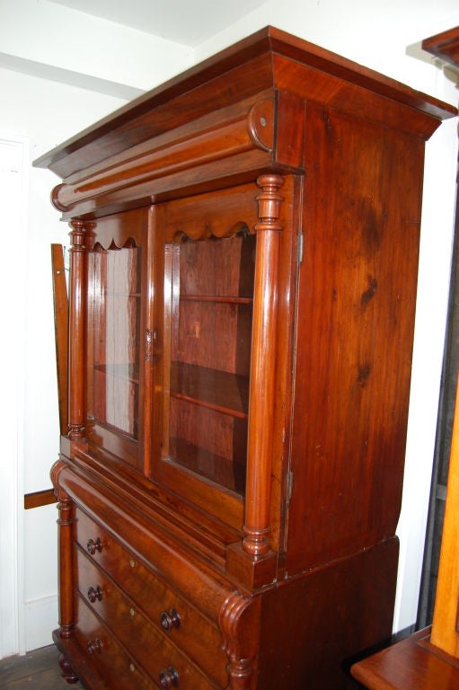 Mahogany  glass front cabinet