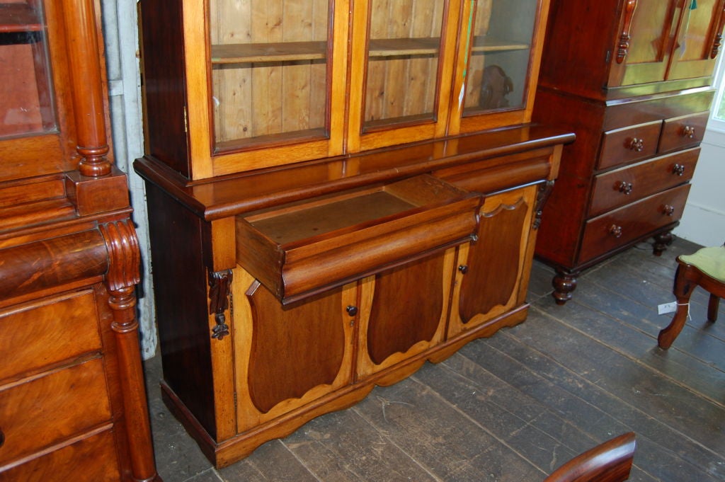 Mahogany and Oak  glass front cabinet