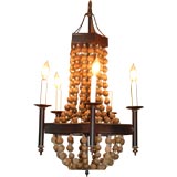 Wood bead chandelier