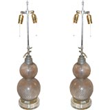 Vintage French seltzer bottle lamps