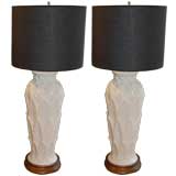Pair of White Lamps from the estate of Geoffrey Beene
