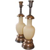 Pair of Satin Glass Lamps