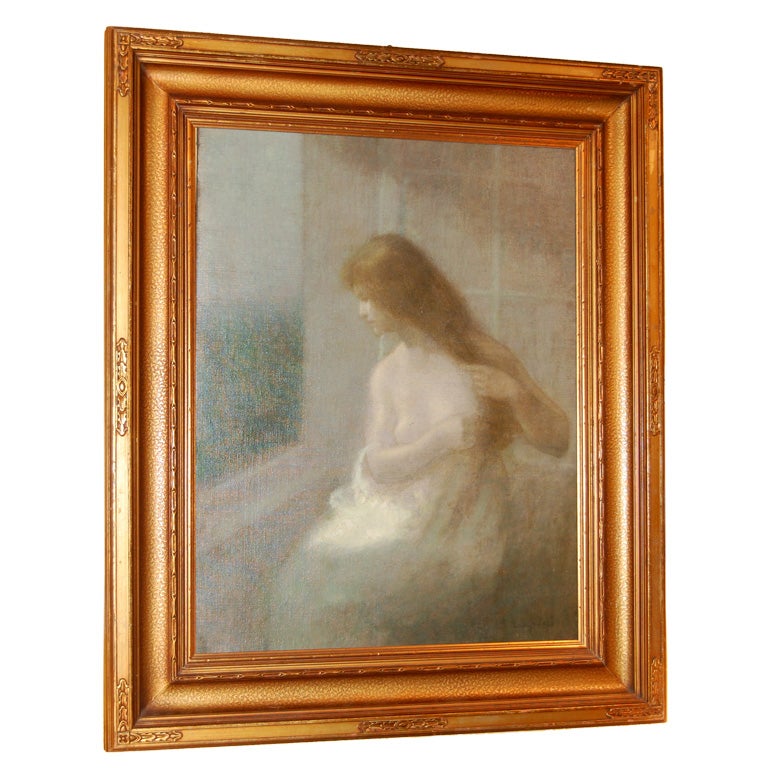 Impressionist Oil on Canvas - Nude-  Louis Picard For Sale