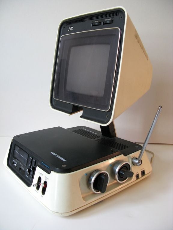 Combination radio and television in form of Apollo capsule.  Plastic housing.<br />
Collectible example of 1970's product design.  Radio works, TV wants to, but does<br />
not hold horizontally.  Assume some tweaking needed.