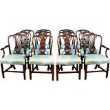 Antique A Fine Set of 12 Chippendale Mahogany Chairs