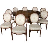 A Set of Ten Georgian Mahogany Oval Back Dining Chairs