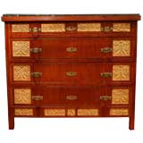 An Aesthetic Movement Mahogany and Parcel Gilt  Commode