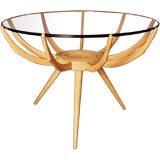 A Carlo di Carli Fruitwood and Glass Low Table