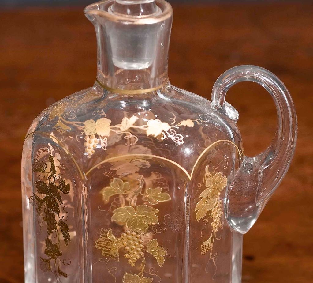 A Gilt Painted Glass Decantur