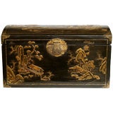 A Chinese Export Black Lacquered Trunk