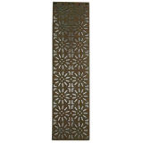 A patinated nickeled bronze geometric grille