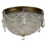 Antique A beaded crystal flush mount