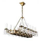 A twelve light linear chandelier