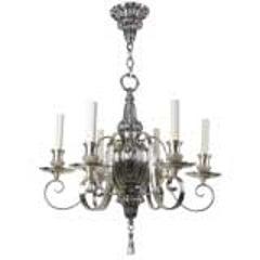 A six arm silverplate chandelier 6