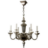 A six arm silverplate chandelier