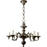 A five-arm nickel chandelier