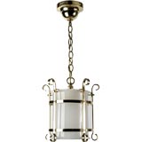 Antique Polished brass cylindrical lanterns