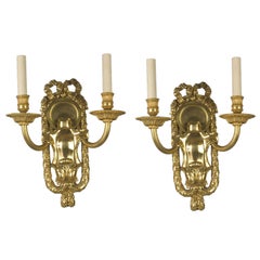 Pair of Two Arm Gilded Bronze and Copper Sconces by the E. F. Caldwell Co. 1910s